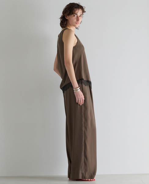 キュプラフィブリルシャンブレーレースタンク（セットアップ可） 詳細画像 ダークブラウン 6