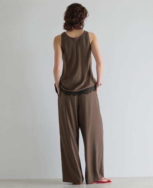 キュプラフィブリルシャンブレーレースタンク（セットアップ可） 詳細画像 ダークブラウン 7