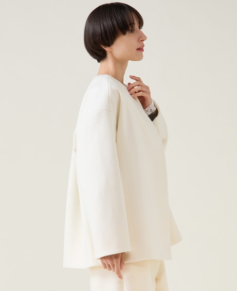 ノーカラーコート 詳細画像 アイボリー 2