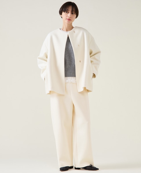 ノーカラーコート 詳細画像 アイボリー 3