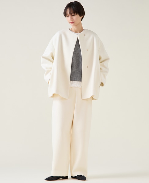 ノーカラーコート 詳細画像 アイボリー 4