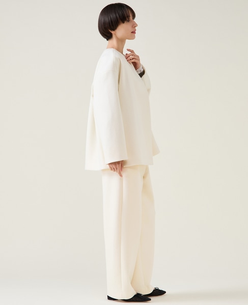 ノーカラーコート 詳細画像 アイボリー 5