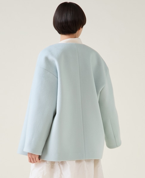 ノーカラーコート 詳細画像 サックス 3