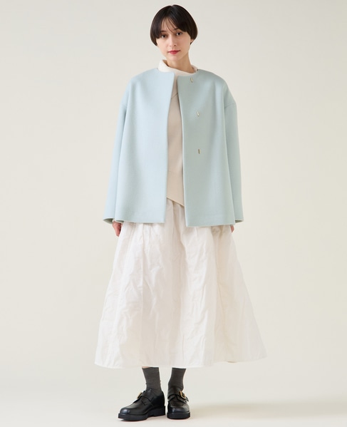 ノーカラーコート 詳細画像 サックス 4