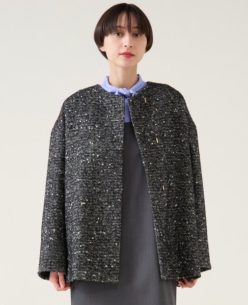 ノーカラーコート 詳細画像 ブラック 1