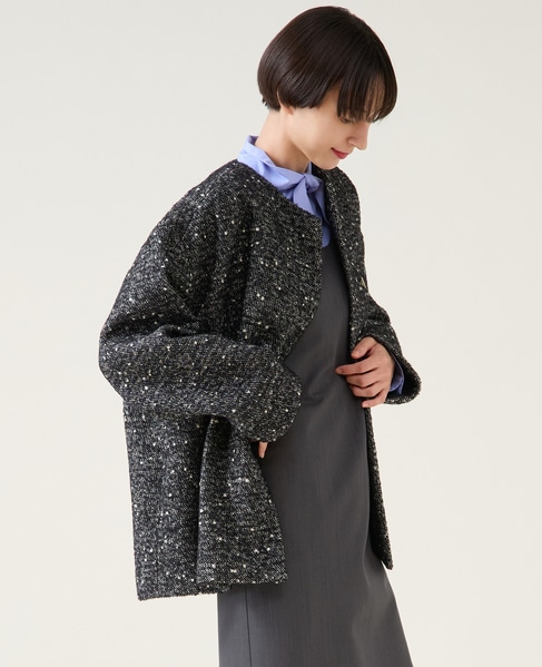 ノーカラーコート 詳細画像 ブラック 2