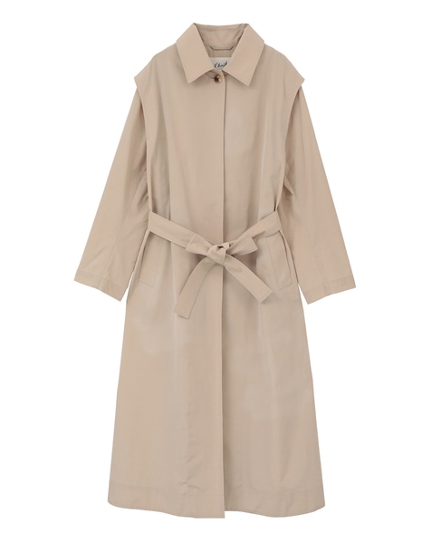 【l’heritage martinique/レリタージュ マルティニーク】テクニカルコットンタフタステンカラーコート 詳細画像 ライトベージュ 1