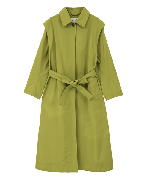 【l’heritage martinique/レリタージュ マルティニーク】テクニカルコットンタフタステンカラーコート 詳細画像 ピスタチオ 1