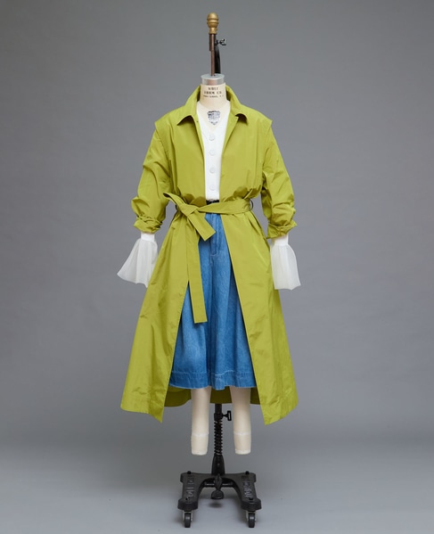 【l’heritage martinique/レリタージュ マルティニーク】テクニカルコットンタフタステンカラーコート 詳細画像 ピスタチオ 2