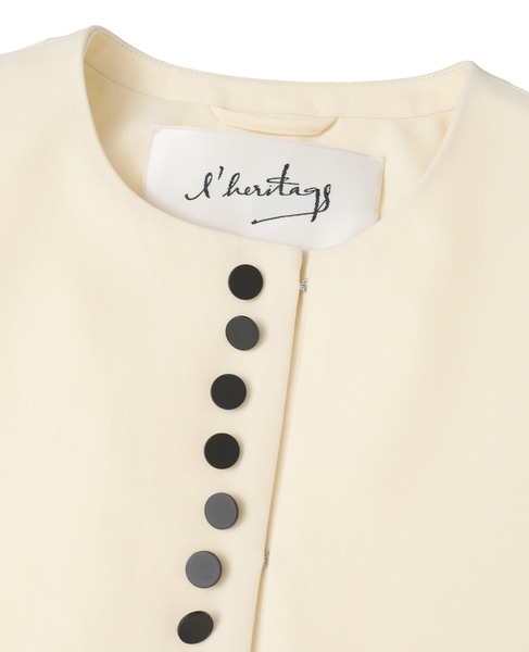 【l’heritage martinique/レリタージュ マルティニーク】T/W 2WAYストレッチクルーネックジャケット 詳細画像 ホワイト 11