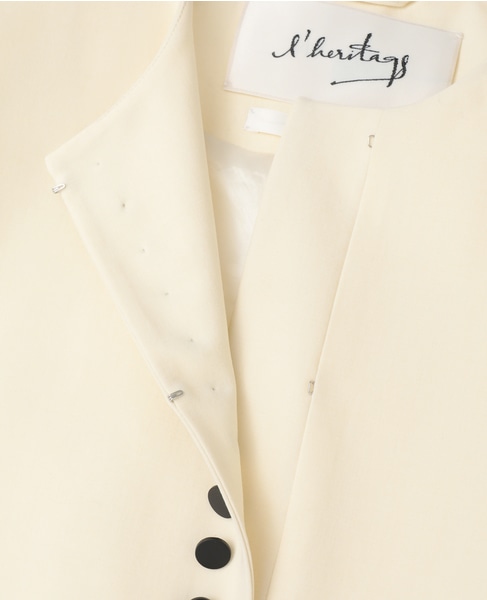 【l’heritage martinique/レリタージュ マルティニーク】T/W 2WAYストレッチクルーネックジャケット 詳細画像 ホワイト 12