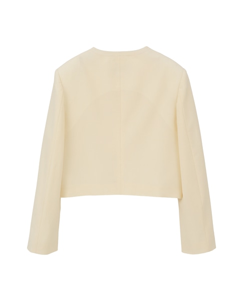 【l’heritage martinique/レリタージュ マルティニーク】T/W 2WAYストレッチクルーネックジャケット 詳細画像 ホワイト 2