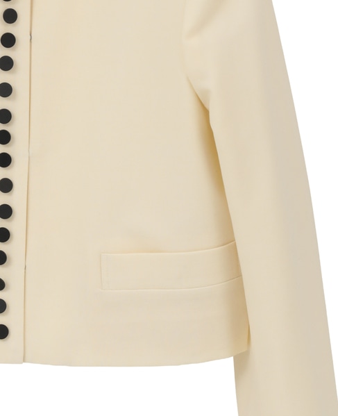 【l’heritage martinique/レリタージュ マルティニーク】T/W 2WAYストレッチクルーネックジャケット 詳細画像 ホワイト 5