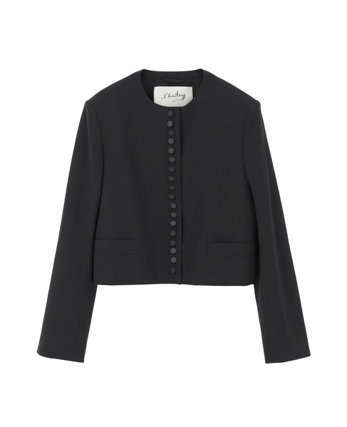 【l’heritage martinique/レリタージュ マルティニーク】T/W 2WAYストレッチクルーネックジャケット 詳細画像 ネイビー 1