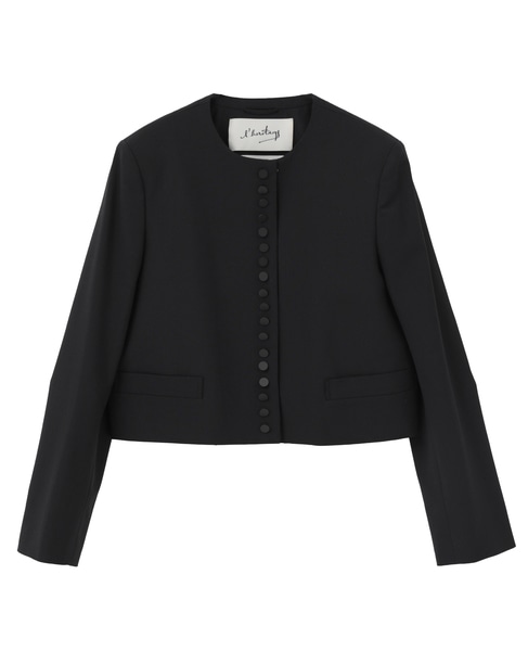 【l’heritage martinique/レリタージュ マルティニーク】T/W 2WAYストレッチクルーネックジャケット 詳細画像 ネイビー 2