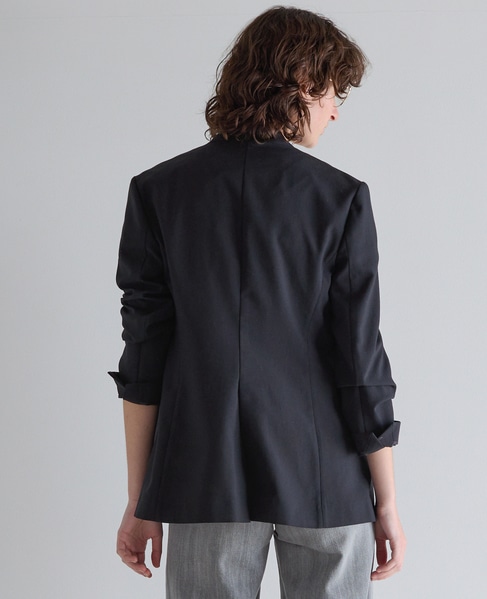 ノーカラージャケット（セットアップ可） 詳細画像 ネイビー 3