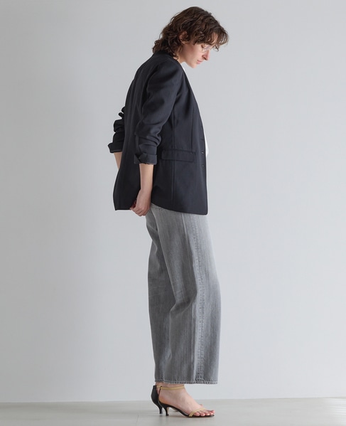 ノーカラージャケット（セットアップ可） 詳細画像 ネイビー 5