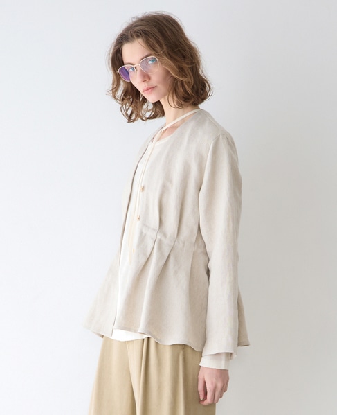 ソフトリネンタックジャケット（セットアップ可） 詳細画像 生成り 3