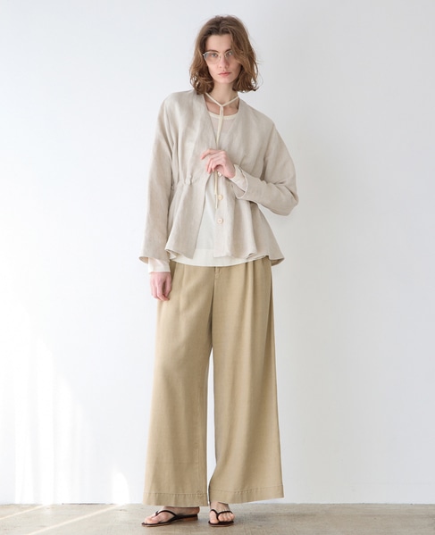 ソフトリネンタックジャケット（セットアップ可） 詳細画像 生成り 4