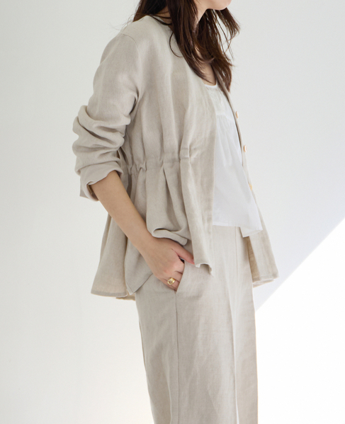 ソフトリネンタックジャケット（セットアップ可） 詳細画像 生成り 7