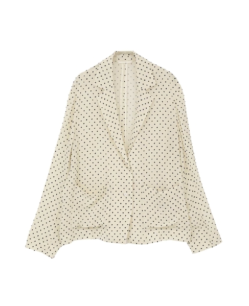 【l’heritage martinique/レリタージュ マルティニーク】ドットカットジャガードジャケット（セットアップ可） 詳細画像 オフ×ブラック 1