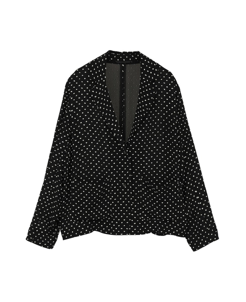 【l’heritage martinique/レリタージュ マルティニーク】ドットカットジャガードジャケット（セットアップ可） 詳細画像 ブラック×オフ 1