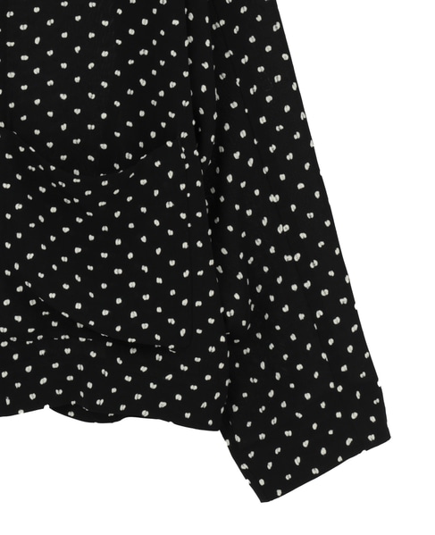 【l’heritage martinique/レリタージュ マルティニーク】ドットカットジャガードジャケット（セットアップ可） 詳細画像 ブラック×オフ 4