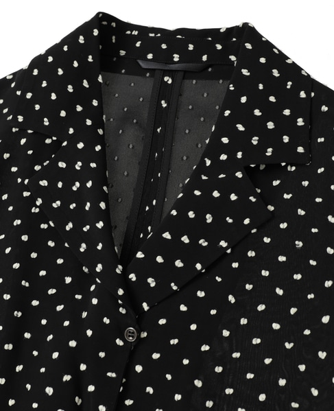 【l’heritage martinique/レリタージュ マルティニーク】ドットカットジャガードジャケット（セットアップ可） 詳細画像 ブラック×オフ 5