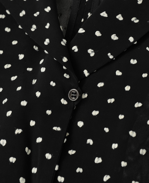 【l’heritage martinique/レリタージュ マルティニーク】ドットカットジャガードジャケット（セットアップ可） 詳細画像 ブラック×オフ 6