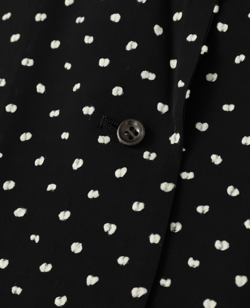 【l’heritage martinique/レリタージュ マルティニーク】ドットカットジャガードジャケット（セットアップ可） 詳細画像 ブラック×オフ 7