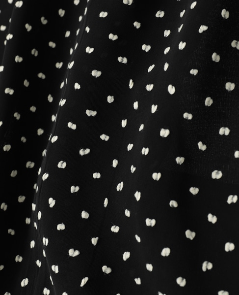 【l’heritage martinique/レリタージュ マルティニーク】ドットカットジャガードジャケット（セットアップ可） 詳細画像 ブラック×オフ 8