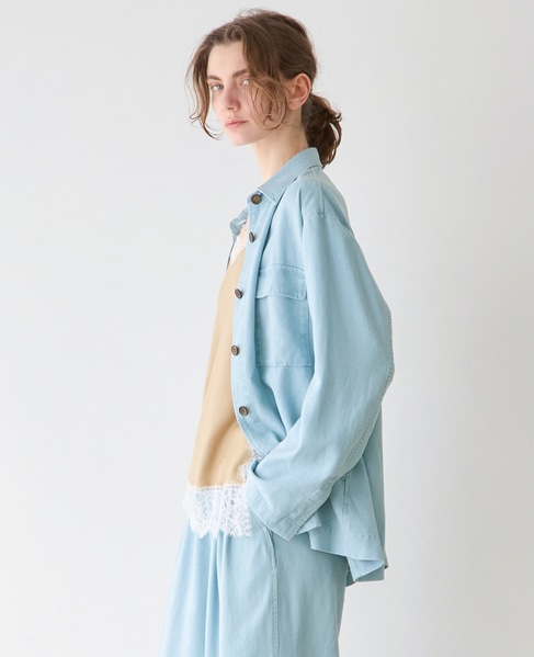 マットヴィンテージシャツブルゾン 詳細画像 サックス 2