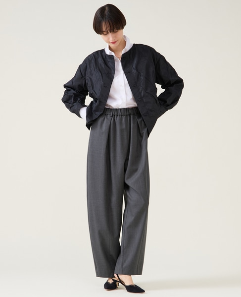 梳毛ギャババレルパンツ 詳細画像 グレー 5