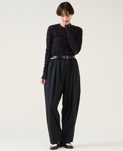 梳毛ギャババレルパンツ 詳細画像 ブラック 4