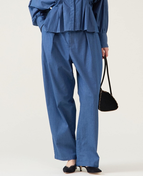 デニムカーブシルエットパンツ（セットアップ可） 詳細画像 ブルー 1