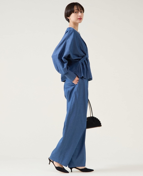 デニムカーブシルエットパンツ（セットアップ可） 詳細画像 ブルー 6