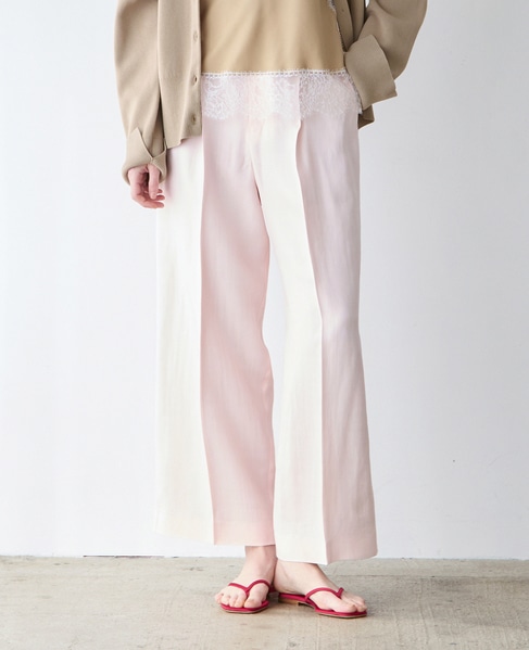 スラブタックワイドパンツ 詳細画像 ピンク 1