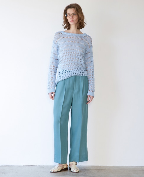 スラブタックワイドパンツ 詳細画像 ブルー 3