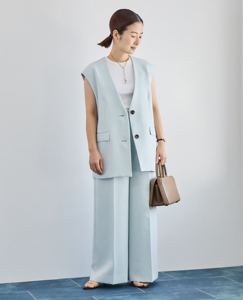 《コラボ》川上さやかさん×martiniqueタックパンツ（セットアップ可） 詳細画像 サックス 2