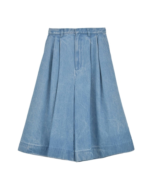 【l’heritage martinique/レリタージュ マルティニーク】ウォッシュドブリーチデニムバミューダパンツ 詳細画像 インディゴ 1