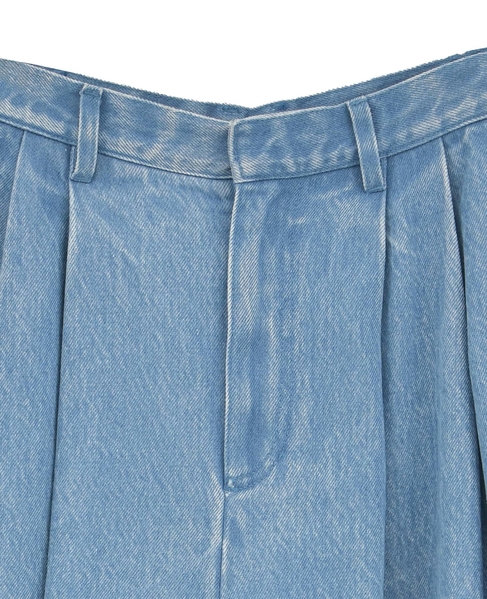 【l’heritage martinique/レリタージュ マルティニーク】ウォッシュドブリーチデニムバミューダパンツ 詳細画像 インディゴ 3