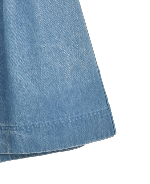 【l’heritage martinique/レリタージュ マルティニーク】ウォッシュドブリーチデニムバミューダパンツ 詳細画像 インディゴ 4