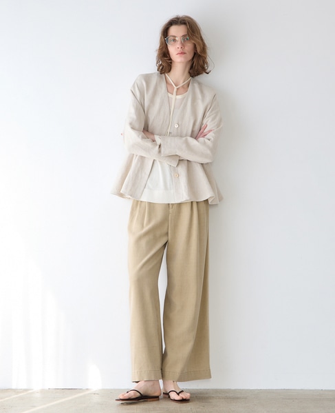 マットヴィンテージタックワイドパンツ 詳細画像 ベージュ 4