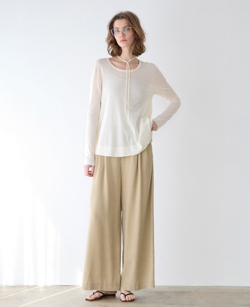 マットヴィンテージタックワイドパンツ 詳細画像 ベージュ 5
