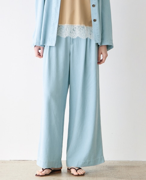 マットヴィンテージタックワイドパンツ 詳細画像 サックス 1