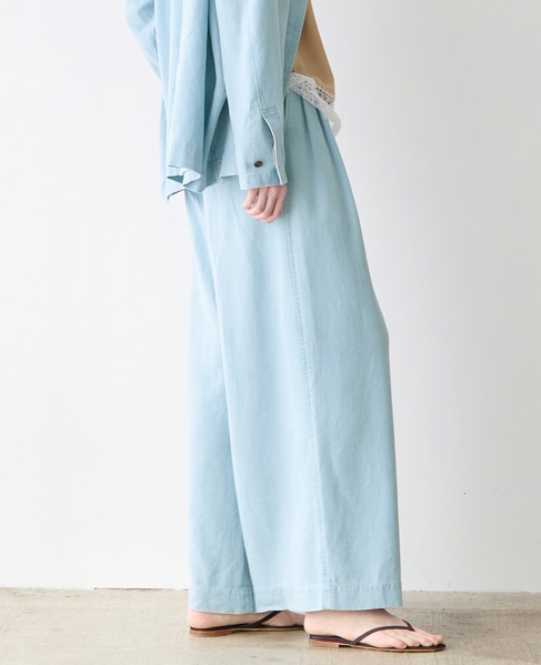 マットヴィンテージタックワイドパンツ 詳細画像 サックス 2