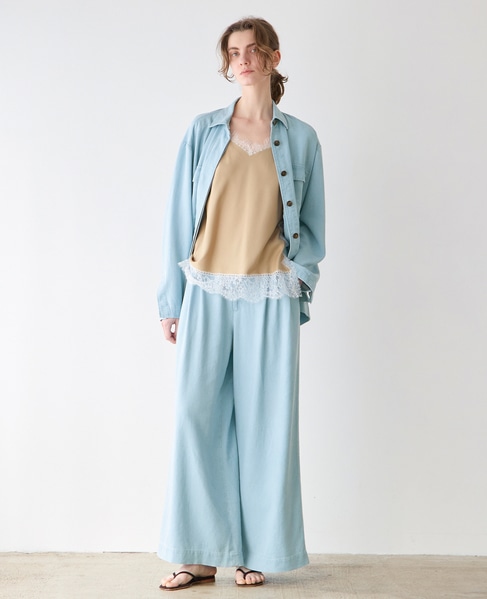 マットヴィンテージタックワイドパンツ 詳細画像 サックス 3