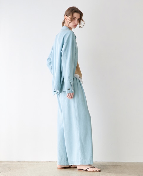 マットヴィンテージタックワイドパンツ 詳細画像 サックス 5