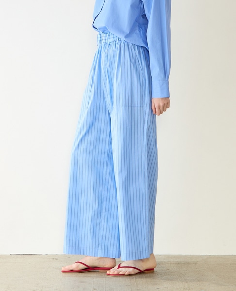 ウェザークロス/ストライプパジャマパンツ（セットアップ可） 詳細画像 ブルーストライプ 2