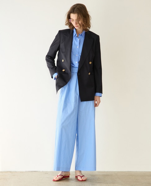 ウェザークロス/ストライプパジャマパンツ（セットアップ可） 詳細画像 ブルーストライプ 4